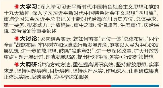 全省开展“大学习、大讨论、大调研”活动